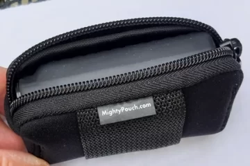 Neoprene case with the Medtronic insulin pump secured inside.