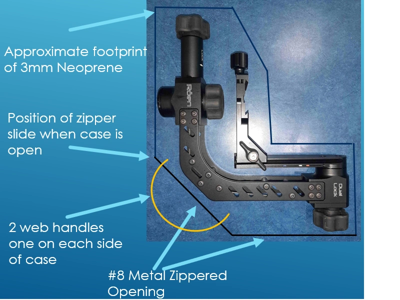 Prototype Neoprene case for Gimbal head