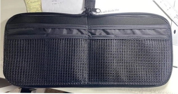 Zippered pouch with a flat-opening design and multiple compartments